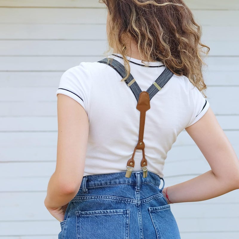 Action Ward Store Women's Suspenders - 1" Width - Y Back 4 Clip Skinny Ladies Suspenders - Image 3
